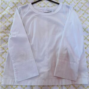 J Jill- SZ S- white blouse- buttons down the back.